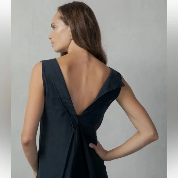 Luxmii Origami Linen Slip Dress - Picture 2 of 13